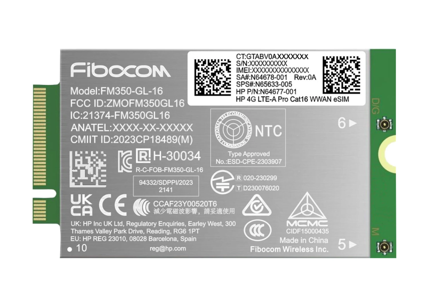 HP 4G LTE-A Pro Cat16 WWAN