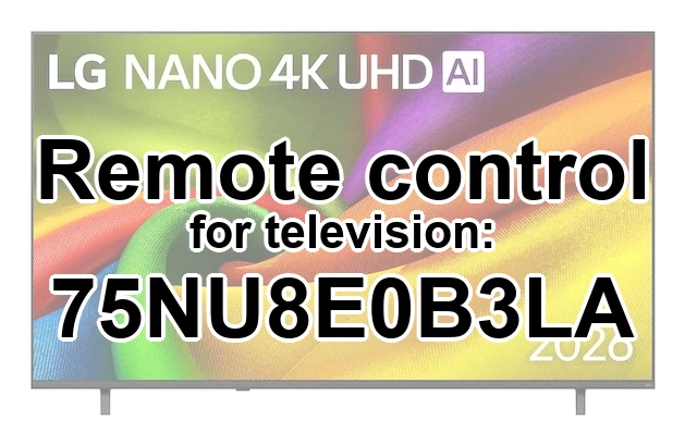 LG 75NU8E0B3LA replacement remote control different look