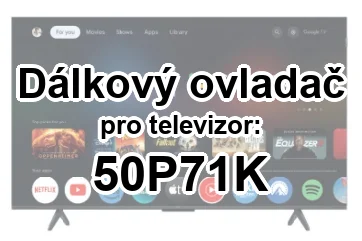 TCL 50P71K náhradní dálkový ovladač pro seniory