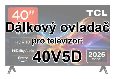 TCL 40V5D náhradní dálkový ovladač pro seniory
